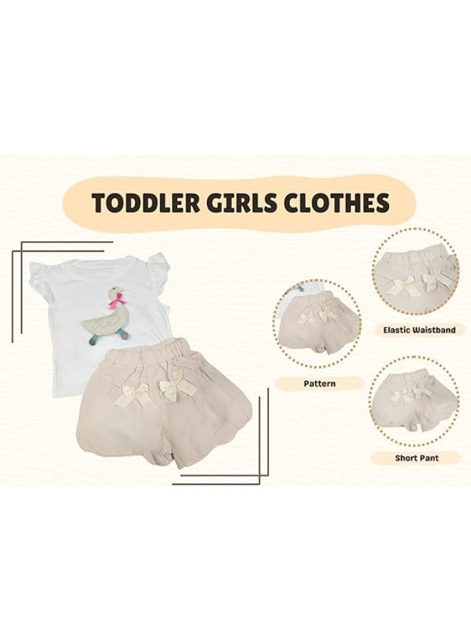 MINIIMODZ MINII MODZ Duck Appliqué Mini Shorts Set for Girls | Cute Summer Outfit with Bow Details - Image 4
